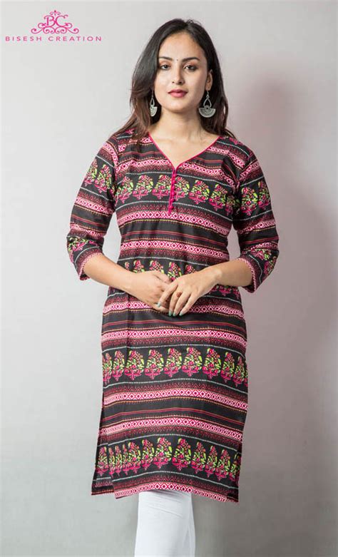 Women Jaipuri Printed Pure Cotton Kurti With Cotton Leggings Set