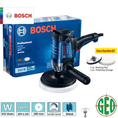 BOSCH GPO 950 Vertical Polisher Buffering Machine C W Sticking Pad