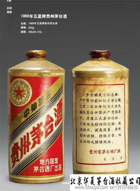 1969年五星牌贵州茅台酒 北京华夏茅台酒收藏公司