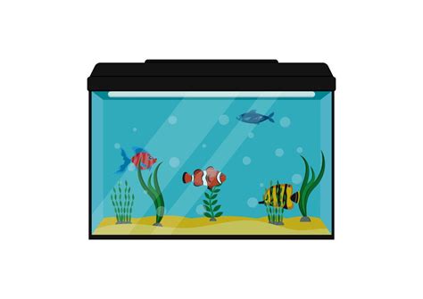 Fishes In Aquarium Clipart Vector Illustration Fish Tank Isolated On