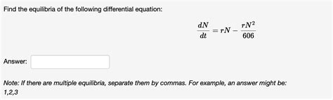 Solved Find The Equilibria Of The Following Differential Chegg