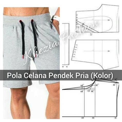 Jual Pola Celana Pendek Dewasa Size XS S M L XL XXL Pola Jiplak Celana