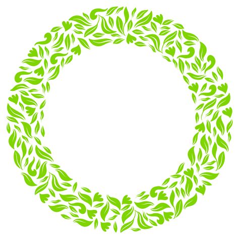 Leaf Organic Image Floral Composition Circle Shape For Ornate