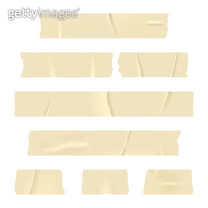 Adhesive Tape Set Of Realistic Sticky Tape Stripes Isolated On White