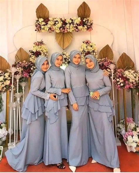 Kebaya Modern Hijab Bridemaids Bridesmaid Dresses Nikah Dress