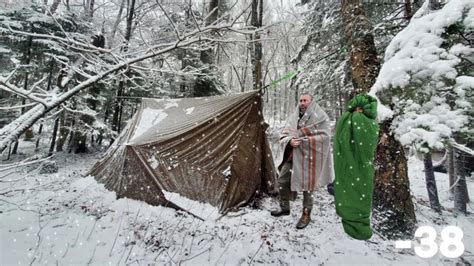 Extreme Solo Winter Camping In 32 Degrees With Wood Stove And Hot Tent