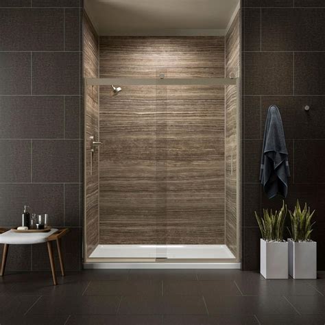 Kohler Levity 59 In X 74 In Semi Frameless Sliding Shower Door In