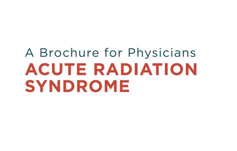 Acute Radiation Syndrome Information For Clinicians Radiation