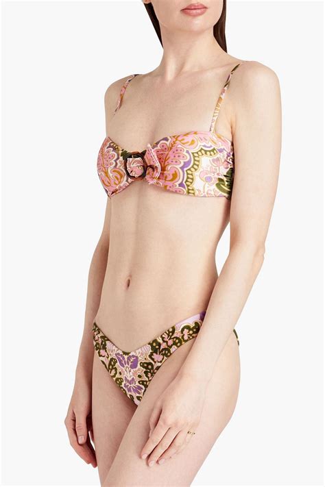 Zimmermann Printed Bandeau Bikini The Outnet