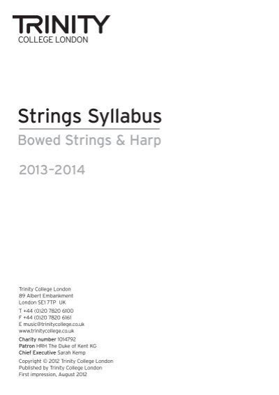 Strings Syllabus Trinity College London