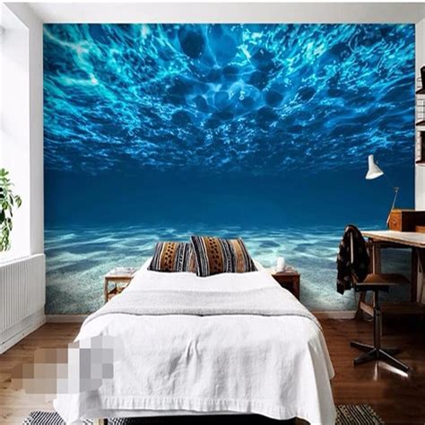 beibehang Deep Sea painting Photo Wallpaper Ocean Scenery Large Mural Bedroom Kids Room ...