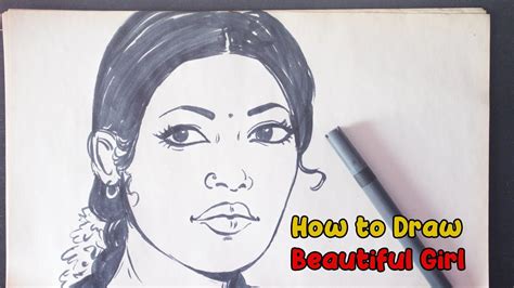 How To Draw Beautiful Girl Easy Drawing Youtube