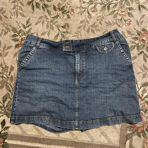 St Johns Bay Plus Size Denim Mini Skirt Skort Depop