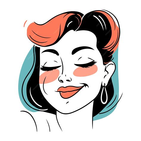 Premium Vector Beautiful Woman Face Portrait Of A Beautiful Woman Vector Illustration