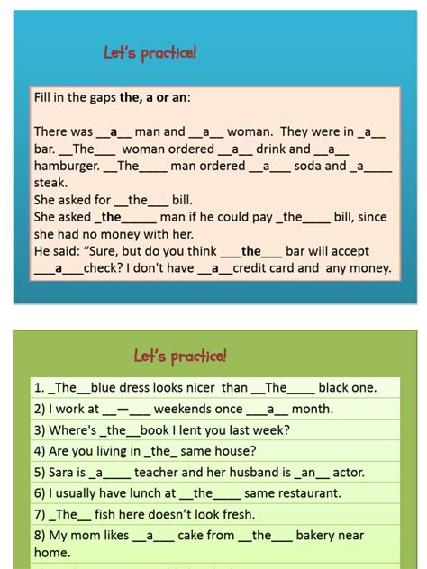 Articles (A An The) | PDF