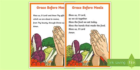 Grace Before Meals A4 Display Poster Twinkl