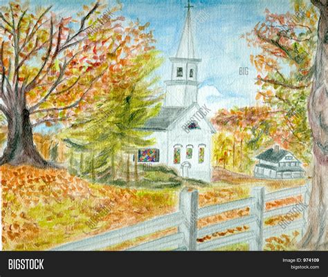 Country Church Drawing