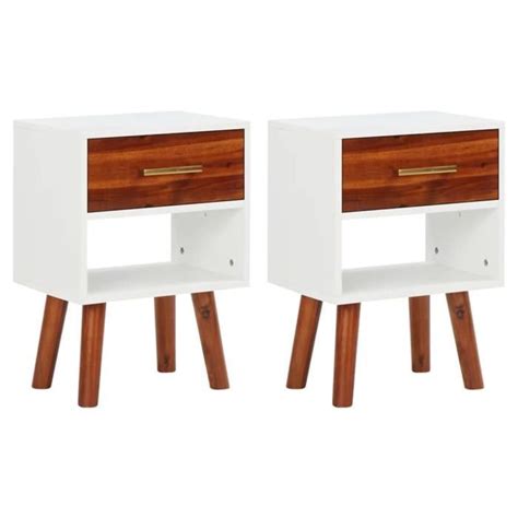 COC 7807120901384Table De Chevet 2 Pcs Bois D Acacia Massif 40x30x57 Cm