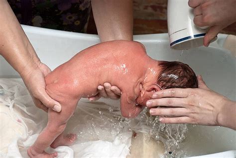 Fondo Recién Nacido Mojado Desnudo Alegre Foto E Imagen Para Descarga