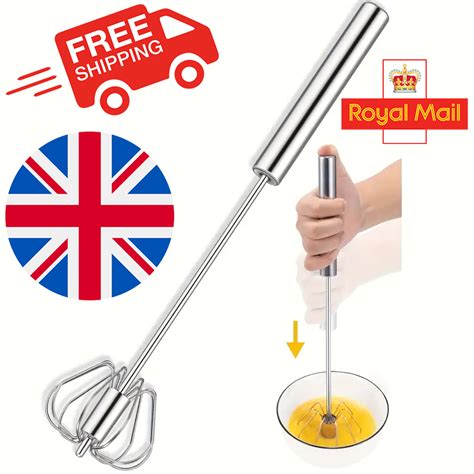 Semi Auto Eggs Whisk Stainless Steel Egg Beater Rotary Whisk Blender