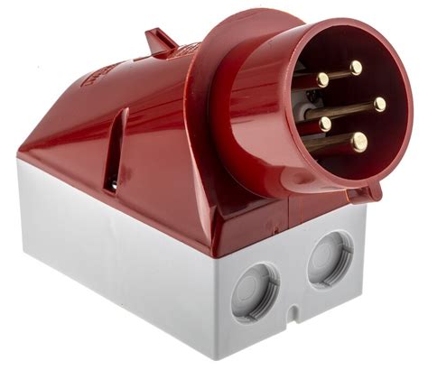 354 MENNEKES IP44 Red Wall Mount 3P N E 25 Industrial Power Plug