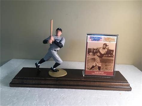 Babe Ruth Ny Yankees Grey Starting Lineup Figure Mounted Custom Wood