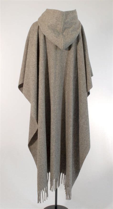 Long Hooded Poncho Open Front Unisex Fashion Hooded Poncho Wool