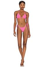 Frankies Bikinis Sky Ribbed Bikini Top In Pink Punch Revolve