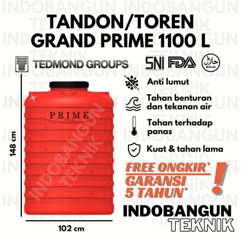 Jual Tandon Toren Tangki Air Tedmond Grand Prime Liter Liter