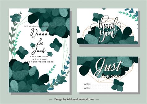 Wedding Card Templates Elegant Classical Leaves Ornament Vectors Images