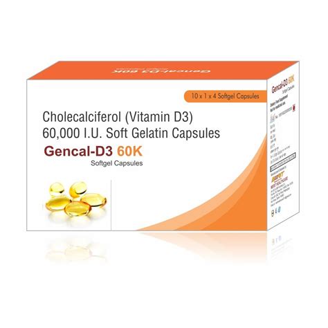 Gencal D K Cholecalciferol Vitamin D Iu Soft Gelatin