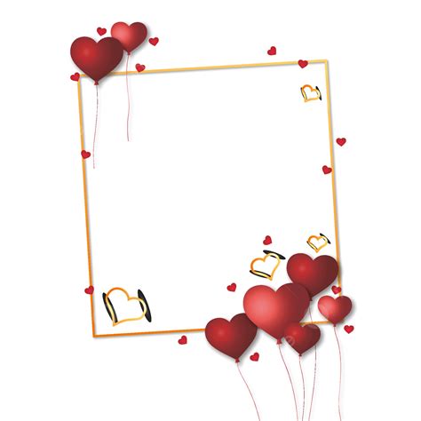 Red Heart Balloon Vector Art Png Beautiful And Romantic Design Elements Of Red And Gold Peach