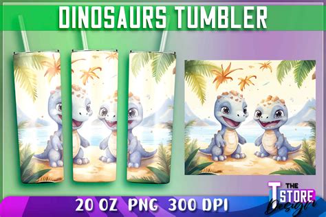 Dinosaurs Tumblers Wrap 20 Oz Graphic By The T Store Design Creative