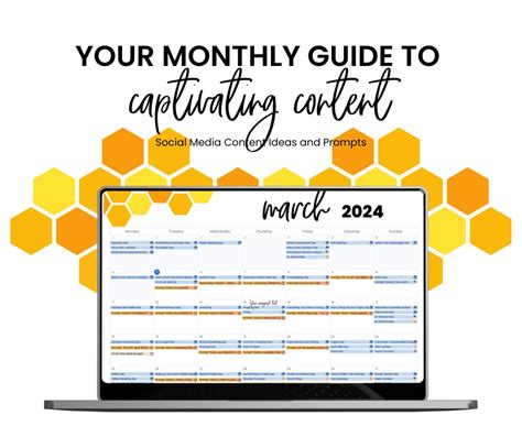 Social Media Calendar and Prompts - Honeycomb Marketing Co.