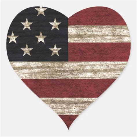 American Flag Heart Sticker | Zazzle