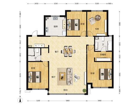 龙湖天璞四居室户型图大全 长春龙湖天璞四居室房型图 平面布置图 贝壳长春楼盘网