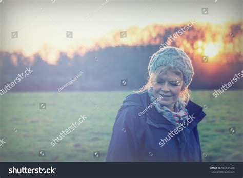 Beautiful Mature Woman Out Walking Countryside Stock Photo Shutterstock