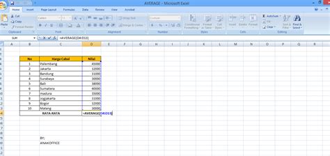 Anakoffice Cara Menggunakan Rumus Excel Rata Rata