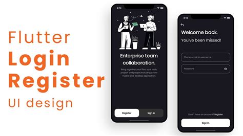 Flutter Login Register Page Ui Design Tutorial