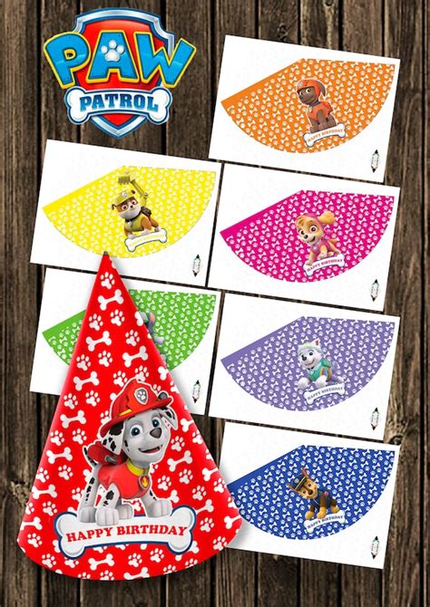 90% OFF Paw Patrol Party Hats Paw Patrol Printable pups Hats | Etsy