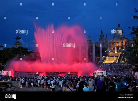 The "Font Magica" ("magic fountain") in front of the Palau Nacional (Museu Nacional d'Art de ...