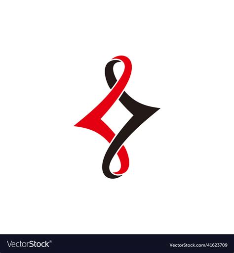 Linked Arrows D Ribbon Curves Logo Royalty Free Vector