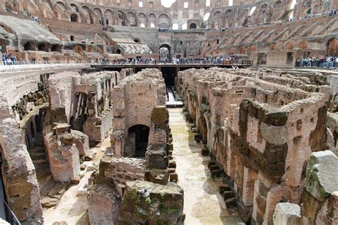 Rome, Italy-April 17, 2024 Underground Chambers of the Colosseum in ...