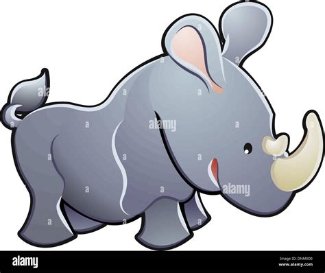 A cute rhino rhinoceros vector illustration Stock Vector Image & Art ...