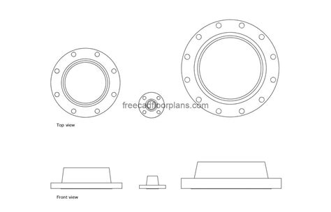 Weld Neck Flange Free Cad Drawings