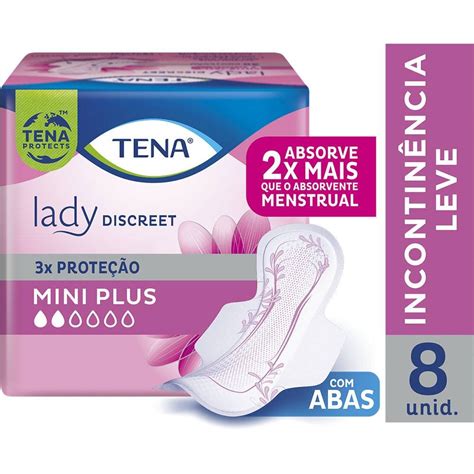 Absorvente Para Incontin Ncia Urin Ria Tena Lady Discreet Mini Plus