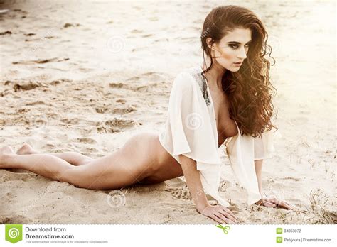 Nude Woman Stock Photo Image Of Wind Portrait Sand