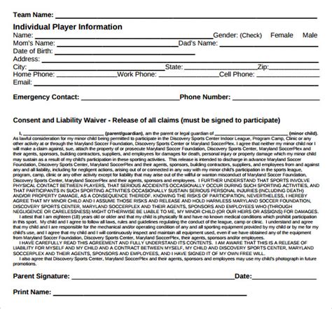 Free Sample Liability Waiver Forms In Pdf Ms Word