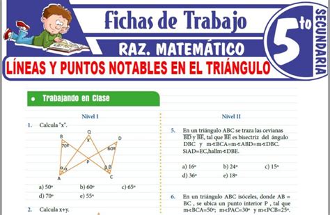 Líneas Y Puntos Notables En El Triángulo Para Quinto De Secundaria