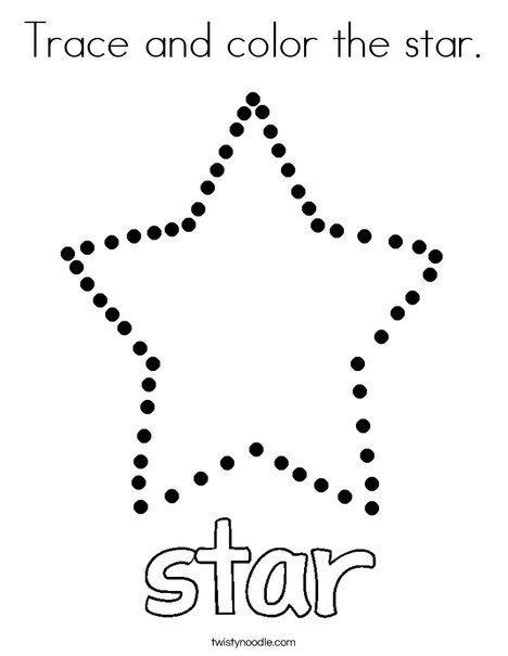 Trace And Color The Star Coloring Page Twisty Noodle Star Coloring